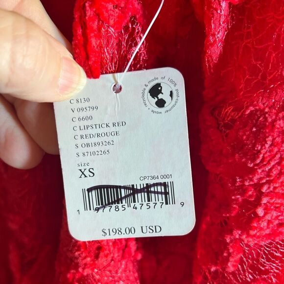 Free People Dress NWT-retails $198, Elegant Mini Red Lace, Flowy, oversized - Picture 4 of 14